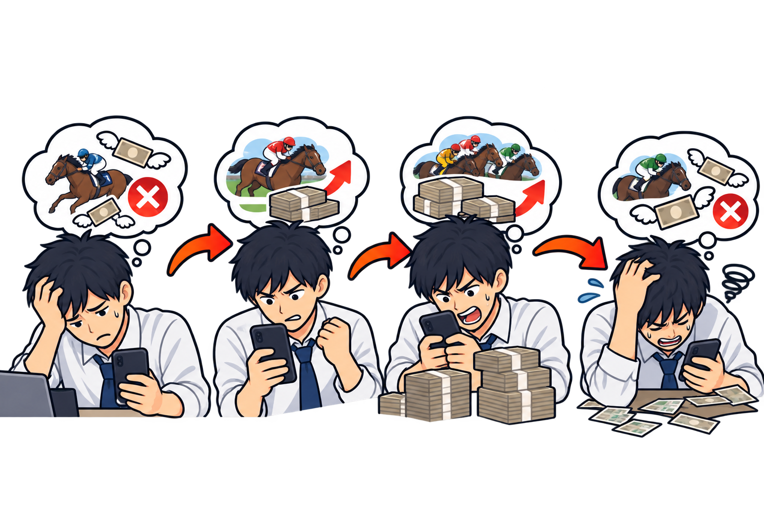 ギャンブルで負けたお金を取り返そうとする人