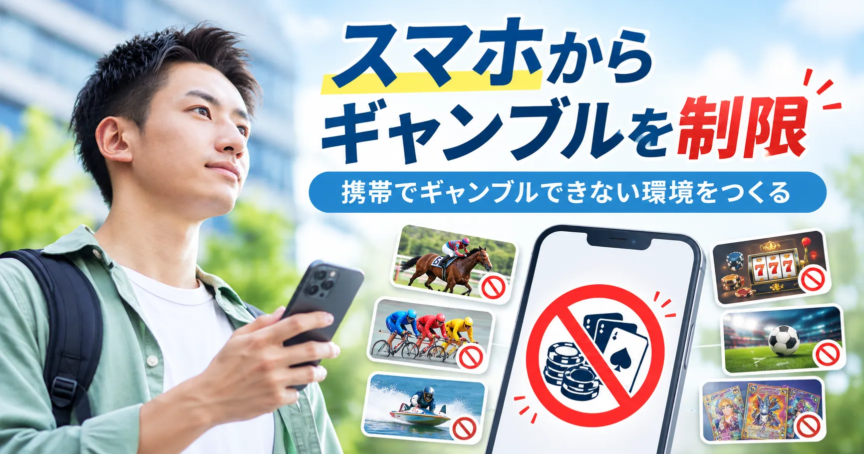 ギャンブル依存症のスマホ制限｜携帯でギャンブルできなくする方法の見出し画像
